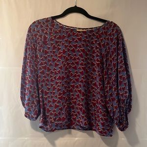 Maeve silk heart printed top
